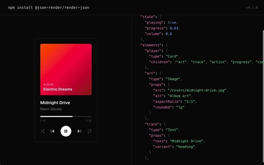 Someone built a framework that converts anything into a JSON spec.Point it at an app, a game, anything. It generates the JSON. That's it.If it exists, it can be rendered.