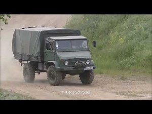 Unimog 404 im Offroad- Kessel Landsberg