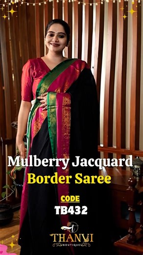 Mulberry Jacquard Border Saree 💕 | Code: TB432