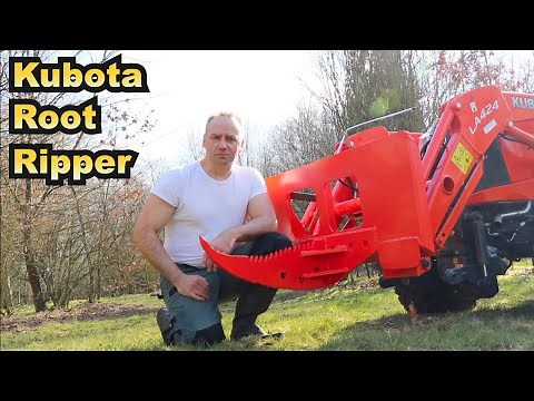 DIY Making a Root Ripper for the Front Loader of a Kubota Compact Tractor for Tree Stump Removal