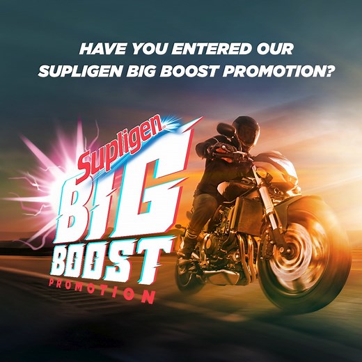 Have you entered the Supligen Big Boost Promotion yet? Your chance to win fantastic prizes, including a Grand Draw on December 16th with an incredible Grand Prize, an AKT GT 150 MOTORCYCLE, and exciting weekly prizes, is just a few Supligen flavors away!  Don't miss out – enter today and mark your calendars for the Grand Draw on December 16th!  #SupligenBigBoost | Supligen | Facebook