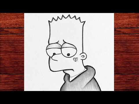 How to Draw Sad Bart Simpson 😢 | Easy Step by Step Cartoon Drawing Tutorial
