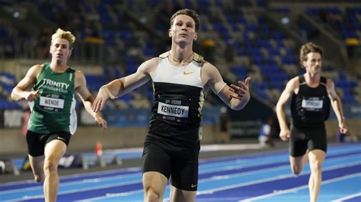 Lachlan Kennedy runs a 9.96 in 100m heat