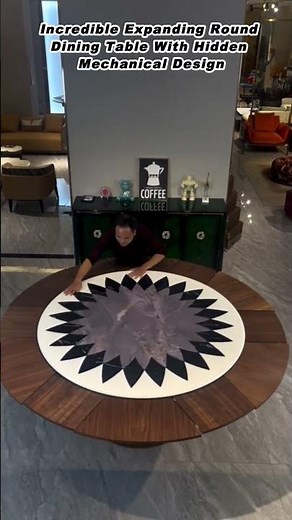 Incredible Expanding Round Dining Table With Hidden Mechanical Design