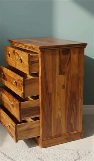Solid Sheesham Wood Chest of Drawers | Honey Finish