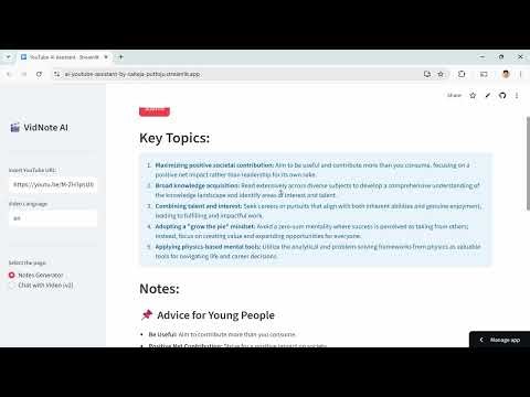 Get AI-Powered Notes From Any YouTube Video (Streamlit Project)