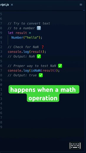 NaN in JavaScript Explained #JavaScript #CodingForBeginners #LearnToCode #WebDev #CodeShorts