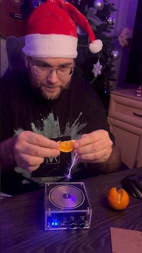 Lightning vs. Orange in Russia #tesla #mandarin #science