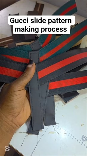 Gucci slide pattern making process #handcraftedshoes #shoemaking #handmadeseller #shoeproduction