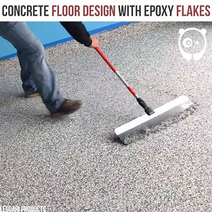Concrete floor design with epoxy flakes By Leggari (instagram.com/Leggari/) Leggari Products | Crafty Panda