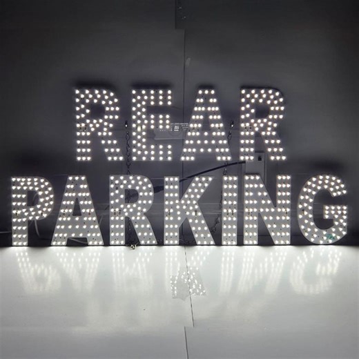 EPL REAR PARKING White, Led 2G Blinking Sign, Eye-Catching, Super Bright, 11"x24", Remote & Motion Business Board, Directional Entry Display