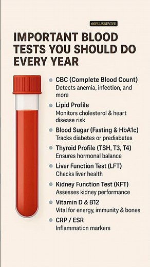 Important Blood Tests You Should Do Every Year 🩸✅