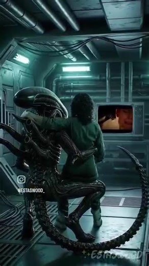 Alien and Ripley Love Story ❤️🍷 Funny AI #aliens #ripley