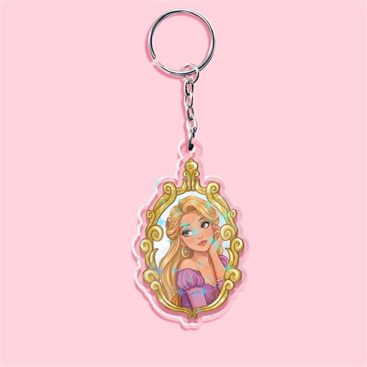 Disney Princess Acrylic Keychain, Ariel Rapunzel Belle Cinderella Snow White Tiana Mulan Jasmine, Bag Charm, Disney Gift - Etsy