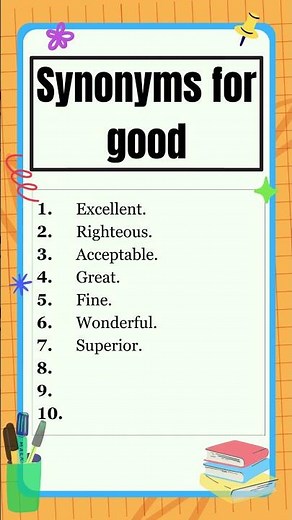 Synonyms for "Good" | Other words for good | English Grammar | The Study Corner | #synonyms #shorts