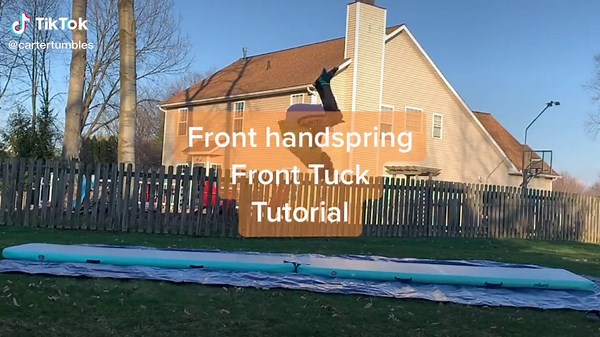 Front handspring front tuck tutorial! #TheSongOfUs #earthhour #distancedance #PlayByPlay #MoodBoost #hairtutorials #tutorial #viral #gymnast