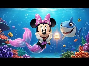 Minnie Mouse Becomes a Mermaid! 🧜‍♀️🌊 | Underwater Shark Adventure 3D Cartoon for Kids