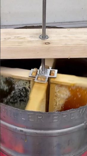 This DIY honey extractor is the bees knees 😎 solid use of laser cut parts & a keg🍺 #engineering