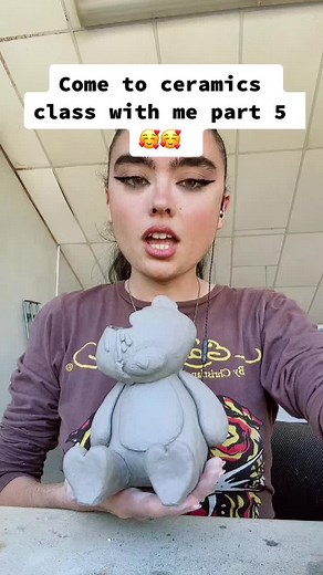 Hollowing Out My Care Bear Sculpture - Ceramics Class Part 5