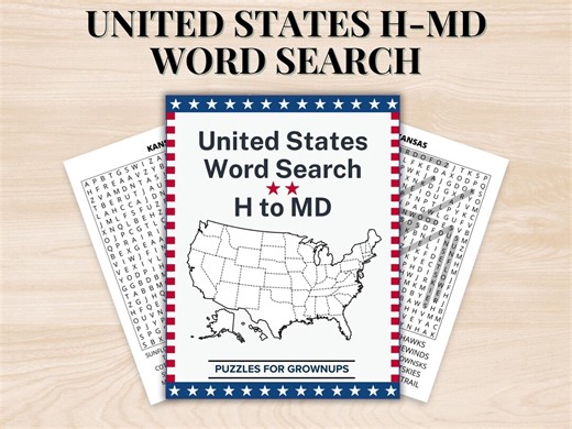 Large Print U.S. States Word Search Puzzles for Seniors | Book 2 | PDF Download - Etsy