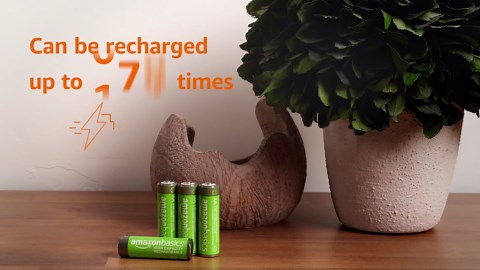 Amazon Basics 8-Pack Rechargeable AA NiMH High-Capacity Batteries, 2400 mAh, 1.2V, Recharge up to 400x Times, Pre-Charged