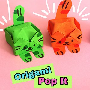 1.4K views · 33 reactions | Origami Cat Pop It tutorial. Learn how to make Paper Fidget Toy at home using craft paper. #origami #popit #fidget #fidgettoys #papertoy #papercraft #craft #diy #artandcraft #easycraft #howto #trending #thelittlecrafties | The Little Crafties | Facebook