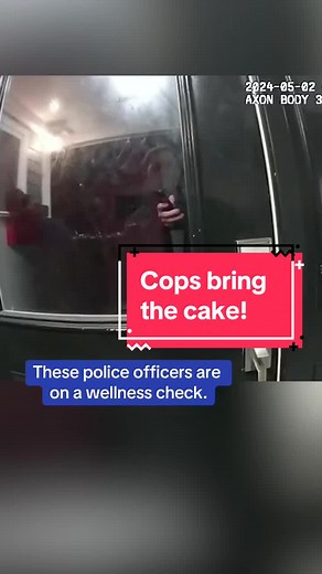 Watch these kind cops respond to an “emergency” call with a cake and a chorus of Happy Birthday. 🎂#humankind #police #cops #birthday #goodnews #cake