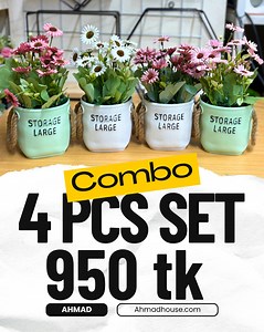 174K views · 665 reactions |  4 Premium Artificial Flower Plants – Only 950 TK!  Add timeless beauty to your home or office with our stunning flower combo!  4 colorful, realistic flower plants  Special Offer: Just 950 TK (Save big!) ✨ No watering, no sunlight — just everlasting freshness!  Limited Stock! Don’t miss this exclusive deal — order now!  Grab yours today | Ahmad Tree House | Facebook