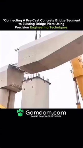 ANYTHING EXPLAINED on Instagram: "Placing a pre-cast concrete bridge segment onto existing piers is a game of millimeters. Using cranes, alignment guides, and post-tensioning systems, engineers position massive segments with extreme accuracy so loads transfer perfectly through the structure. Once aligned, high-strength cables and grout lock the segment in place, turning separate pieces into a single, continuous bridge. This method speeds up construction, reduces traffic disruption, and delivers