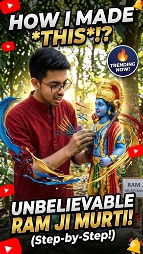 🎨 “Handmade Ram Ji Idol from Clay 🏹 | Satisfying Murti Making”#shortsfeed #shorts