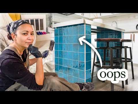 Upcycling a cheap stainless steel table into a designer tile kitchen island