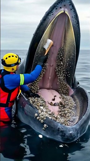 Shocking Whale Rescue: Barnacles Removed from Its Mouth!