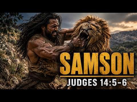 🦁 Samson vs The Lion! 😱 The Incredible True Story | Judges 14:5–6 📖