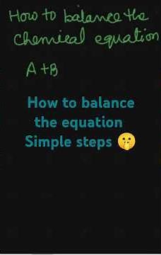 How to balance the chemical equation # chemistry