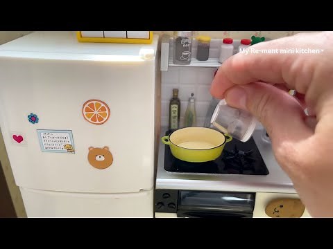 Mini kitchen set toys cooking 🌟 Re-ment