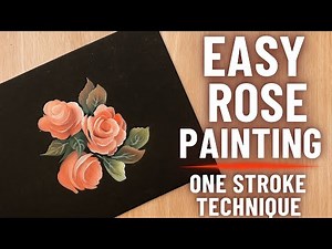 Beautiful roses | Easy One Stroke Rose Painting | Step by Step for Beginners