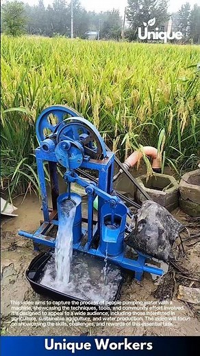 Water pump machine: people pumping water with a machine