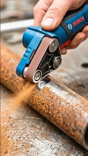 BOSCH Mini Belt Sander Removes Rust Like Magic! #shorts #tools