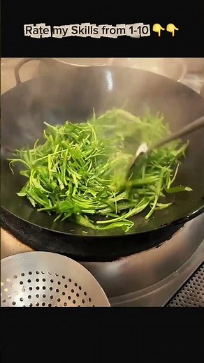 Cantonese Chef Skill Test | Stir-Fried Water Spinach | Aesthetic Kitchen Cooking #aestheticcooking