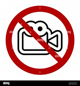 No camera video filming symbol, prohibition sign, line icon. Flat vector illustration isolated on white background Stock Vector Image & Art - Alamy