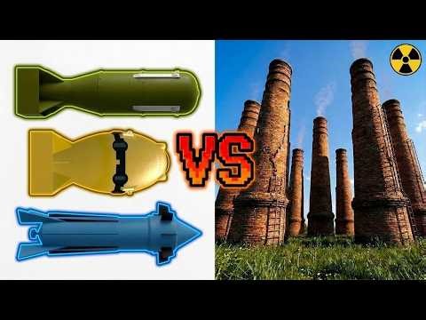 3 Nuclear Bombs vs Giant Brick Smokestacks | GMod