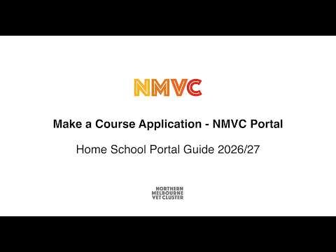 Make a Course Application - NMVC Portal Home School training