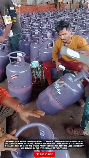 Manual Screen Printing Process for LPG Gas Cylinders: Fast & Efficient!