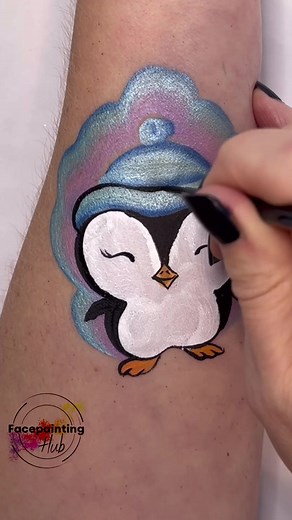 Face Paint Penguin Tutorial with Filbert Brush
