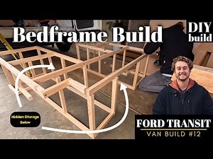 Building the Ultimate Van Bedframe - Couch to bed transformation with storage boxes | Van Build #12