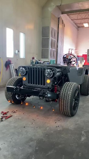 Custom 1947 Willys Jeep 2JZ Engine Swap in Nardo Grey