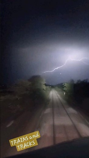 Live view from train Heavy thunderstorm and lightning strikes in distance #live #lighting #night