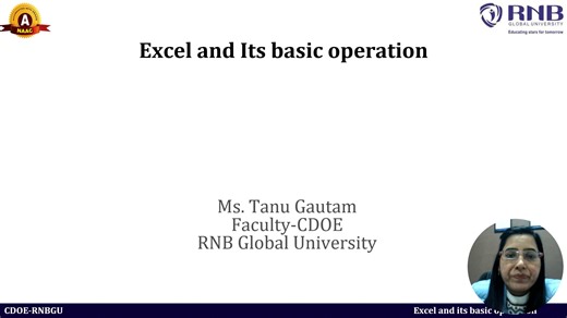 MBA-1 SEM-IT FOR MANAGERS-EXCEL AND IRTS BASIC OPERATION