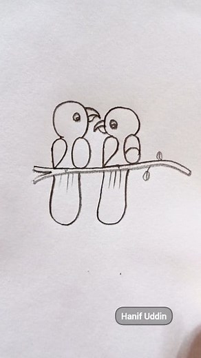 2026 Number Drawing: Easy Two Birds Drawing ♥️ #art #drawing #dessin #dessinsfaciles #fblifestyle #فن #رسم #رسم_سهل | Hanif Uddin