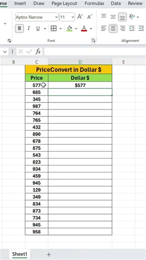 Add Dollar Sign ($) in Excel 💲 | Absolute Cell Reference Made Easy | Excel Tips #Shorts